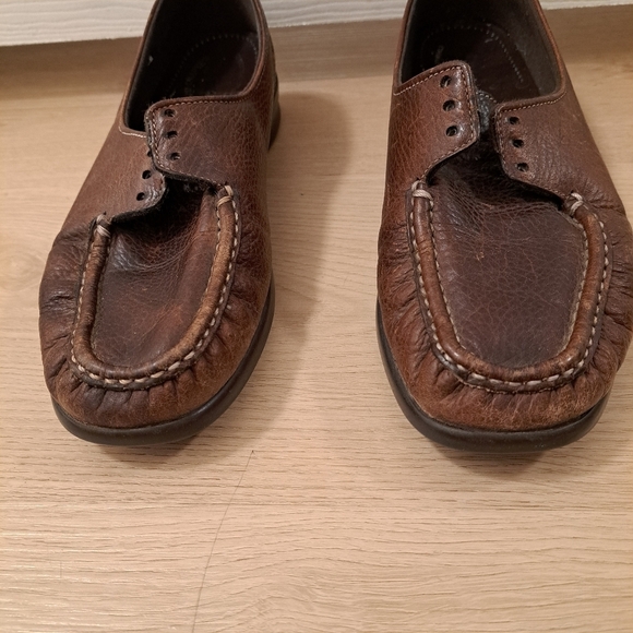 SAS Tripad Comfort Leather Preppy Lace Up Moccasin Arch Support Loafer Sz 7.5 - Picture 3 of 8